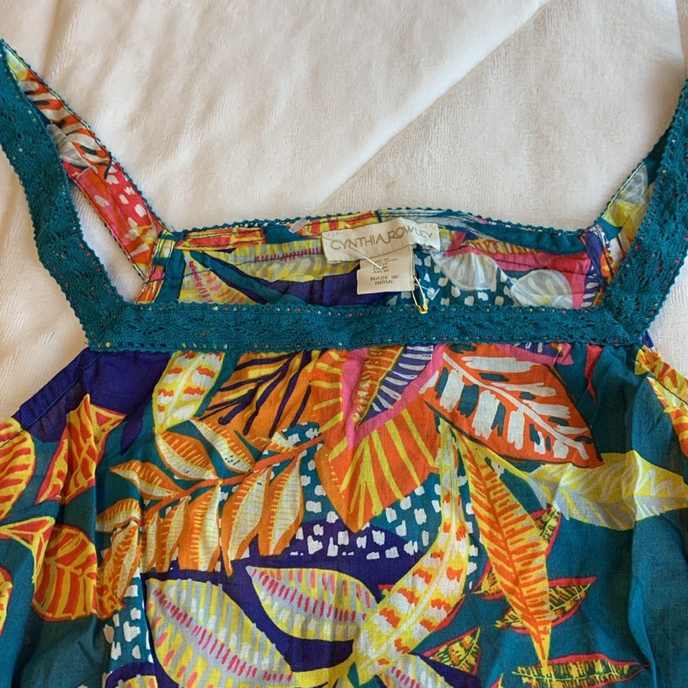 NWOT Cynthia Rowley Crop Top Tank -  Botanical Pattern - Picture 3 of 8